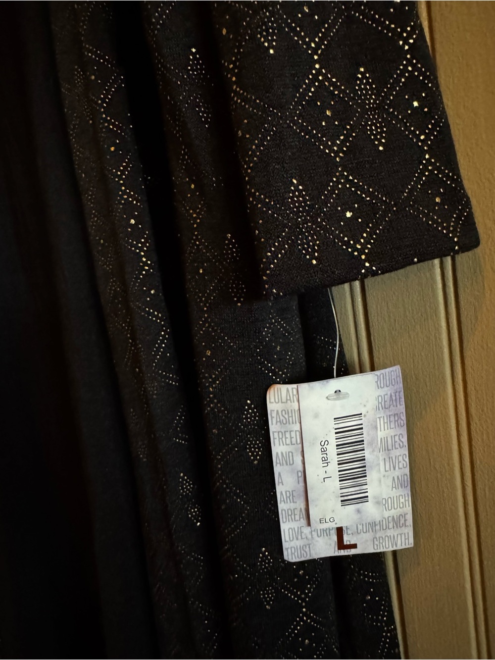 NWT Sarah LuLaRoe Black & gold duster size large
